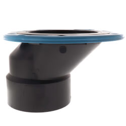 Canplas 45-Degree ABS Discharge Closet Flange - 4x3 Inch Adjustable Toilet Flange With Plastic Ring