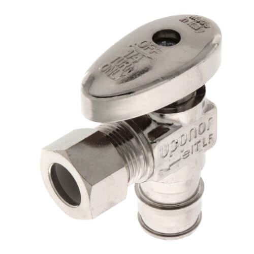 LF4855038 Uponor (Wirsbo) LF4855038 1/2" ProPEX FullPort Angle Stop Valve (Lead Free Brass)